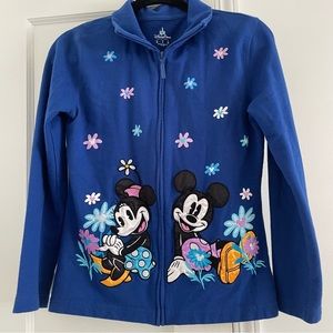 Disney Parks Zip Up Embroidered Sweater